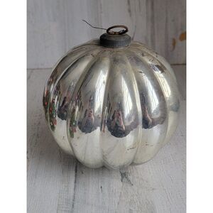 Large mercury glass silver AS IS vintage ornament xmas outside lawn decor